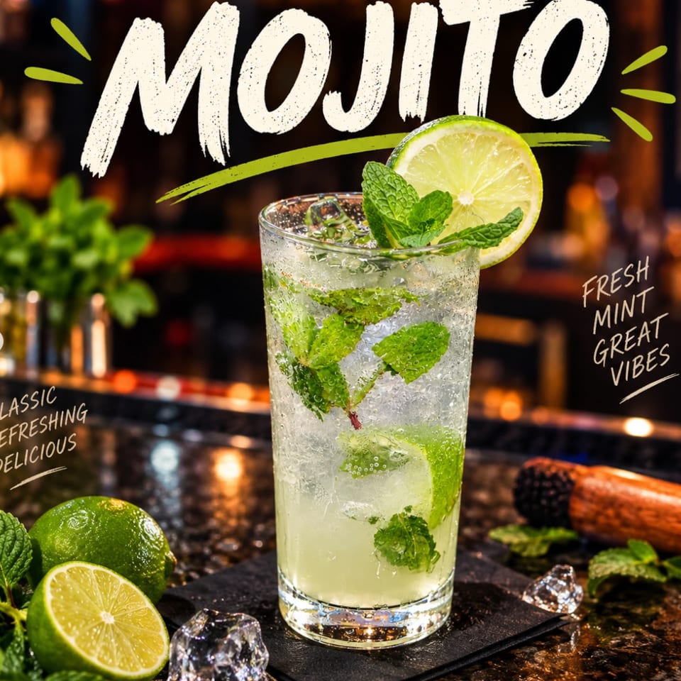 Mojito with fresh mint and lime