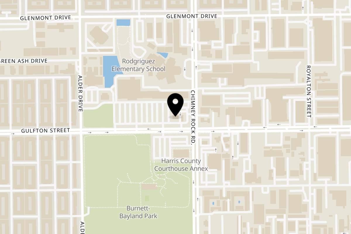 Map showing the location of Taquerias Arandas Gulfton on 5560 Gulfton St in Houston