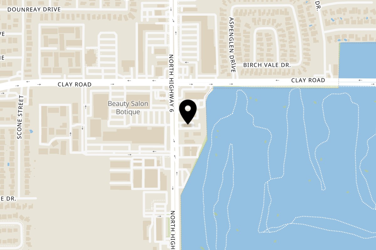 Map showing the location of Taquerias Arandas Highway 6 on 4228 Hwy 6 N in Houston
