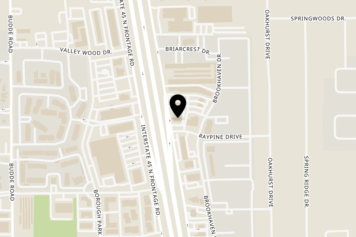 Map showing the location of Taquerias Arandas Woodlands on 25598 Interstate 45 N in Spring